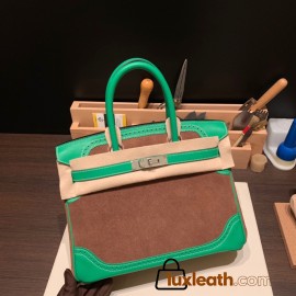 Hermes Birkin 30cm swift& chamois 1K /Bambou & 37/ Gold Silver Hardware  Full Handmade birkin30-009