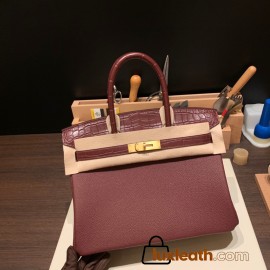 Hermes Birkin 30cm Crocodile& Touch 55/Rouge H Gold Hardware  Full Handmade birkin30-019