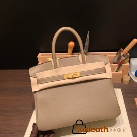 Hermes birkin 30cm togo 18/Étoupe Grey  Gold Hardware  Full Handmade birkin30-035