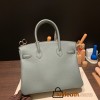 Hermes birkin 30cm togo 63/ Vert Amande Silver Hardware  Full Handmade birkin30-041
