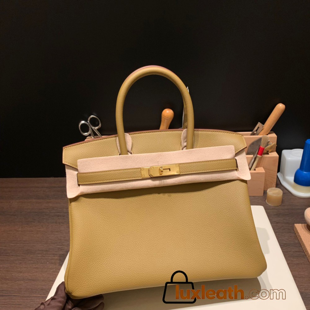 Hermes birkin 30cm togo U8/ Bronze Dore Gold Hardware  Full Handmade birkin30-050