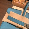 Hermes birkin 30cm togo 7B /Turquoise Blue Silver Hardware  Full Handmade birkin30-054