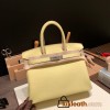 Hermes birkin 30cm togo 1Z /Jaune Poussin Silver Hardware  Full Handmade birkin30-056