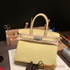 Hermes birkin 30cm togo 1Z /Jaune Poussin Silver Hardware  Full Handmade birkin30-056