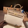 Hermes birkin 30cm swift& Canvas 18 /Étoupe Grey Silver Hardware  Full Handmade birkin30-085