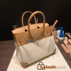 Hermes birkin 30cm swift& Canvas 18/Étoupe Grey Gold Hardware  Full Handmade birkin30-086