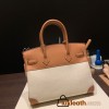 Hermes birkin 30cm stock swift & Canvas 37 /Gold Gold Hardware  Full Handmade birkin30-090
