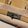 Hermes birkin 30cm stock Swift & Canvas 0M/Chai Silver Hardware  Full Handmade birkin30-092