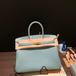 Hermes Birkin 35cm togo 7G/ Ciel Gold Hardware Full Handmade 002