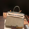 Hermes Birkin 35cm swift & chamois Silver Hardware Full Handmade 006