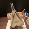 Hermes Birkin 35cm swift & chamois Silver Hardware Full Handmade 006