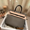 Hermes Birkin 35cm togo & chamois  8F/ Etain& 89 /Black So Black Hardware Full Handmade 009