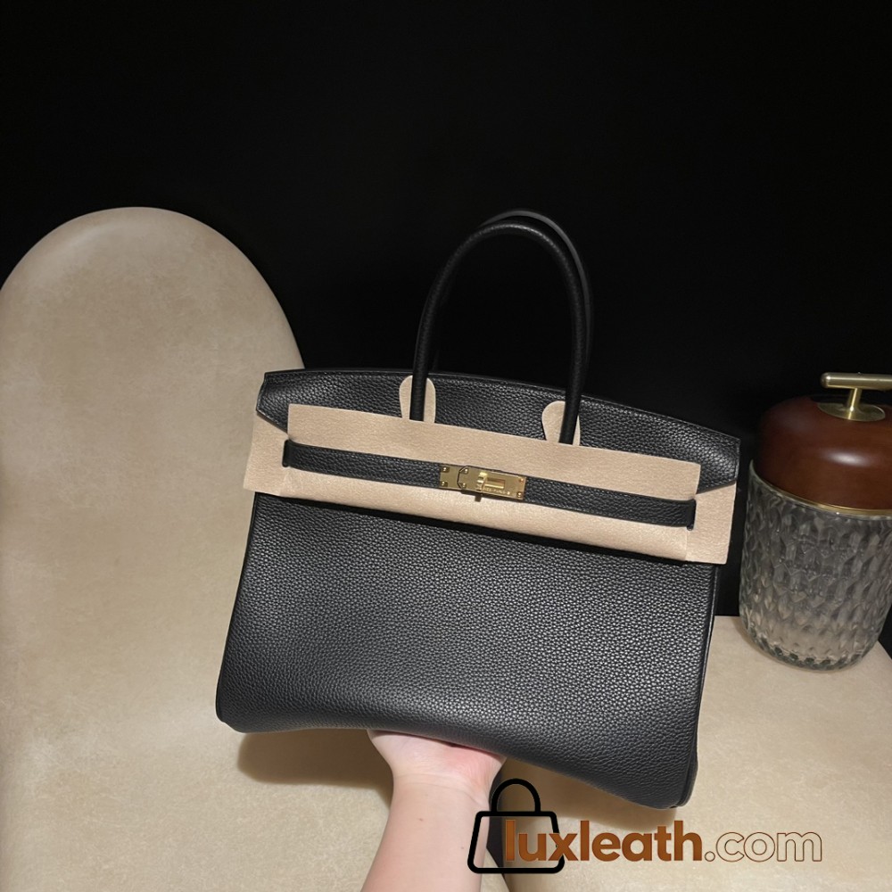 Leather 89/Black×3Q/Rose Sakura with Gold Fittings | Unique Color Combination, Custom-Made Birkin 35 Togo