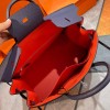 Birkin 40cm Togo Leather 2Z/Blue Nuit & 8V/Orange Poppy with Silver Hardware | Fully Handcrafted