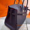 Birkin 40cm Togo Leather 2Z/Blue Nuit & 8V/Orange Poppy with Silver Hardware | Fully Handcrafted