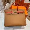 Birkin 40cm Epsom Leather 37/Gold & 9J/Feu with Gold Hardware