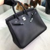 Birkin 40cm Togo Leather 89/Black (Noir) with Silver Hardware | Fully Handcrafted