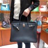 Birkin 40cm Togo Leather 89/Black (Noir) with Silver Hardware | Fully Handcrafted