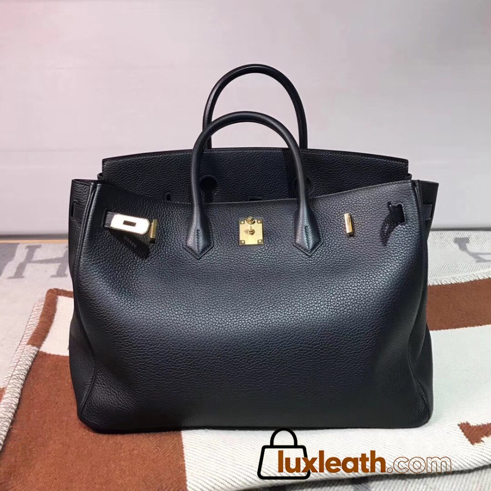 Birkin 40cm Togo Leather 89/Black (Noir) with Gold Hardware | Fully Handcrafted