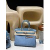 30cm Birkin (Trianon Canvas & Leather) – Color: Blue Jean – Known as a limited-edition model, this stylish design combines denim and leather to express both a vintage feel and modernity at the same time.