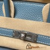 Hermès Birkin 25 (Trianon Canvas & Leather) – Color: Blue Jean (with Silver Hardware) – This limited-edition model is an extremely rare piece even among Hermès collections. Its classic yet stylish design stands out, and it features a retro-modern atmosphe