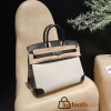 Birkin Triomphe H 25 (Canvas & Swift Leather Combination) – Swift Leather Color: 89 Noir with Silver Hardware