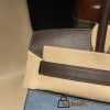 30cm Birkin (Swift Leather & Denim Canvas) – Color: 46/Ebene with Gold Hardware The perfect combination of Swift leather and canvas creates a profound vintage mood – a rare item with excellent investment potential.