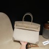 Hermès Birkin 35 (Togo Leather & Canvas) – Color: Tortue Gray with Gold Hardware