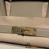 Hermès Birkin 35 (Togo Leather & Canvas) – Color: Tortue Gray with Gold Hardware