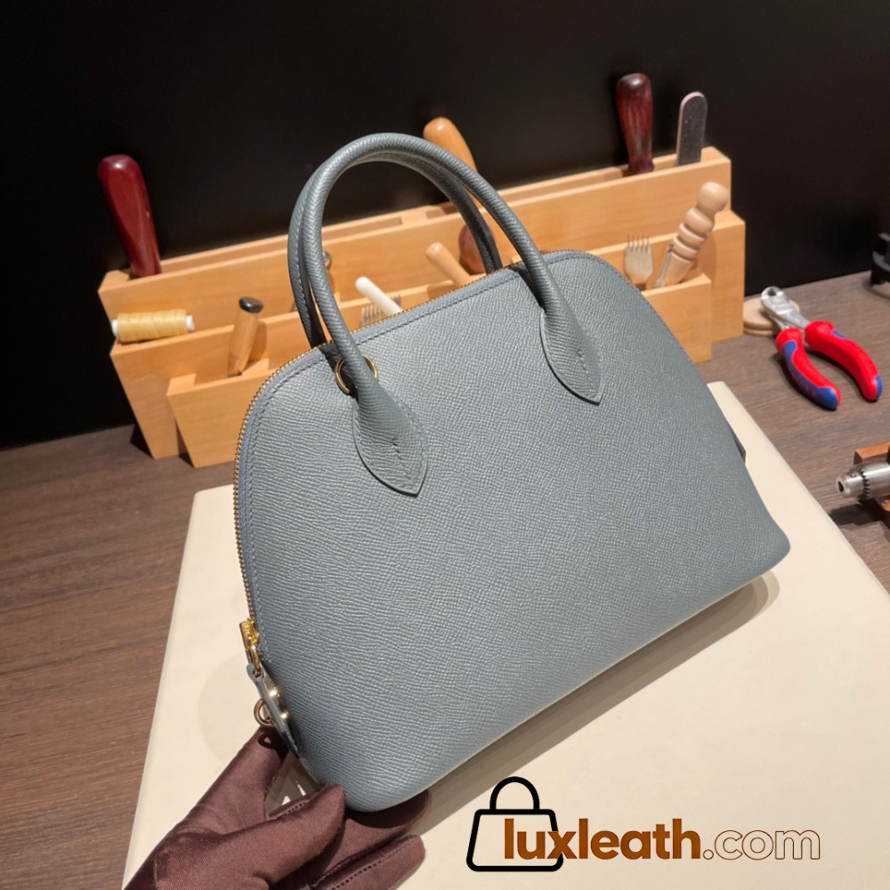 Hermes 25cm bolide Epsom Y7 /Blue Orage Full Handmade Gold Hardware001
