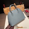 Hermes 25cm bolide Epsom Y7 /Blue Orage Full Handmade Silver Hardware002