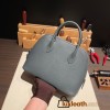 Hermes 25cm bolide Epsom Y7 /Blue Orage Full Handmade Silver Hardware002