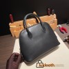 Hermes 25cm bolide Epsom 89 /Black (Noir) Full Handmade Gold Hardware005