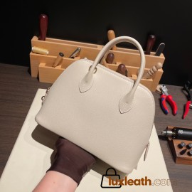 Hermes 25cm bolide Evercolor 10 /Craie Full Handmade Gold Hardware007