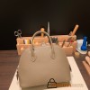 Hermes 25cm bolide Epsom 18 /Étoupe Grey Full Handmade Silver Hardware008