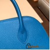 Hermes 25cm bolide Epsom B3 /Blue Zanzibar  Full Handmade Silver Hardware022