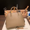Hermes 25cm bolide evercolor 18 /Étoupe Grey (Étoupe) Full Handmade Silver Hardware025