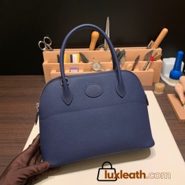 Hermes 27cm bolide Epsom 73 /Blue Saphir Silver Hardware Full Handmade