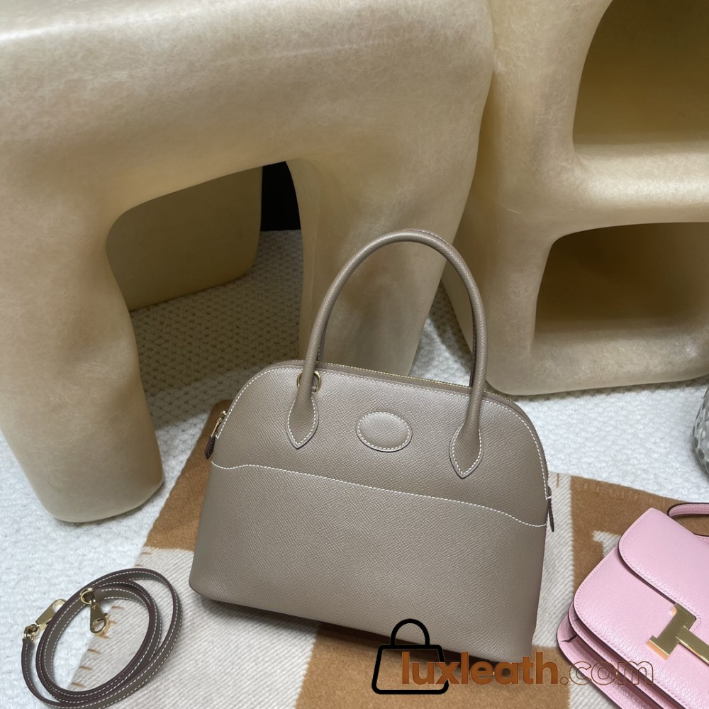  18 / Étoupe Grey Gold Hardware 【Bolide】27cm Epsom Full Hand-Stitching