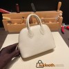 Hermes mini bolide Chevre 10 /Craie Full Handmade 018