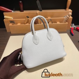 Hermes mini bolide Chevre 7R /Azur Full Handmade 019