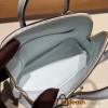 Hermes mini bolide Chevre 7R /Azur Full Handmade 019