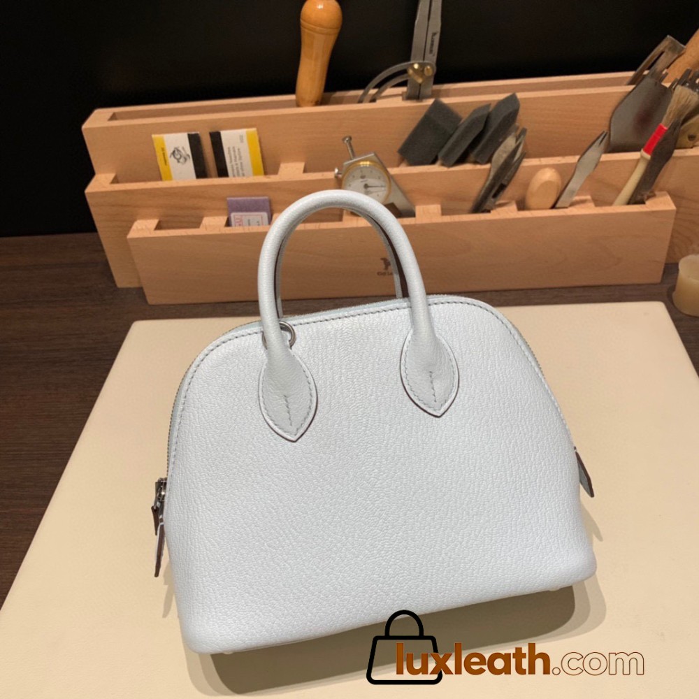 Hermes mini bolide Chevre 7R /Azur Full Handmade 023