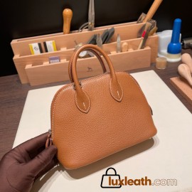 Hermes mini bolide Chevre 37/Gold Full Handmade 024