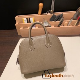 Hermes mini bolide Chevre 8C/ Elephant Grey Full Handmade 026