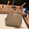 Hermes mini bolide Chevre 8C/ Elephant Grey Full Handmade 026