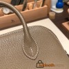 Hermes mini bolide Chevre 8C/ Elephant Grey Full Handmade 026