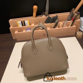 Hermes mini bolide Chevre 8C /Elephant Grey Full Handmade 027