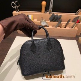 Hermes mini bolide Chevre 89 /Black (Noir) Full Handmade 032