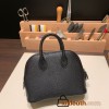 Hermes mini bolide Chevre 89 /Black (Noir) Full Handmade 032
